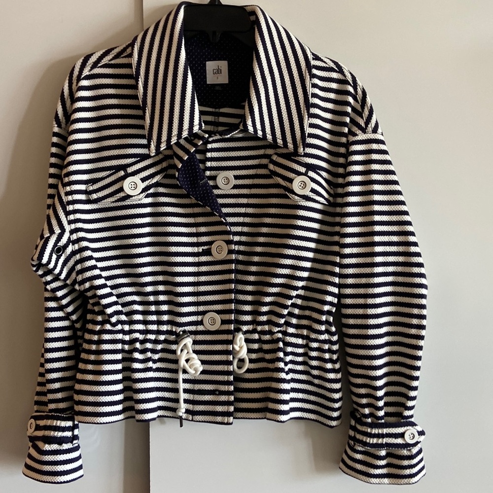 Cabi NWOT navy stripe jacket